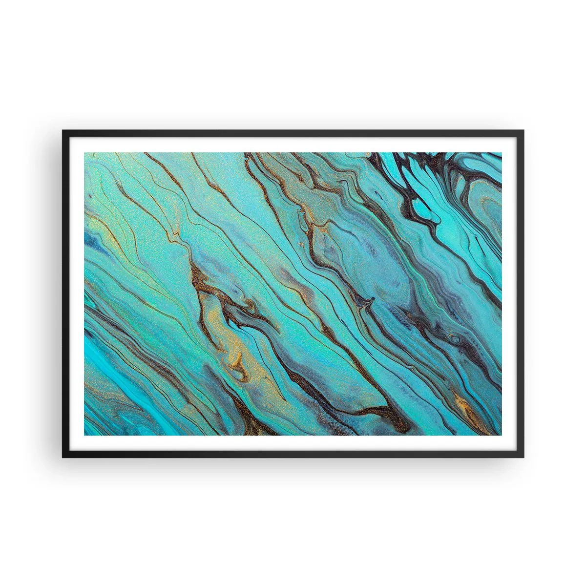 Plakát v černém rámu - Tyrkysový příliv - 100x70 cm