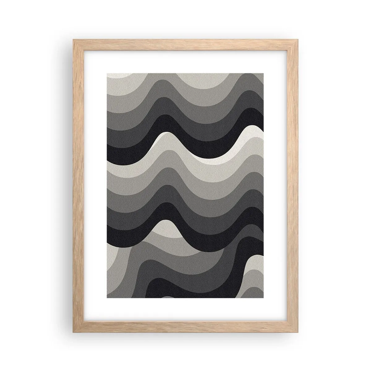 Plakát v rámu světlý dub - Vlna za vlnou - 30x40 cm