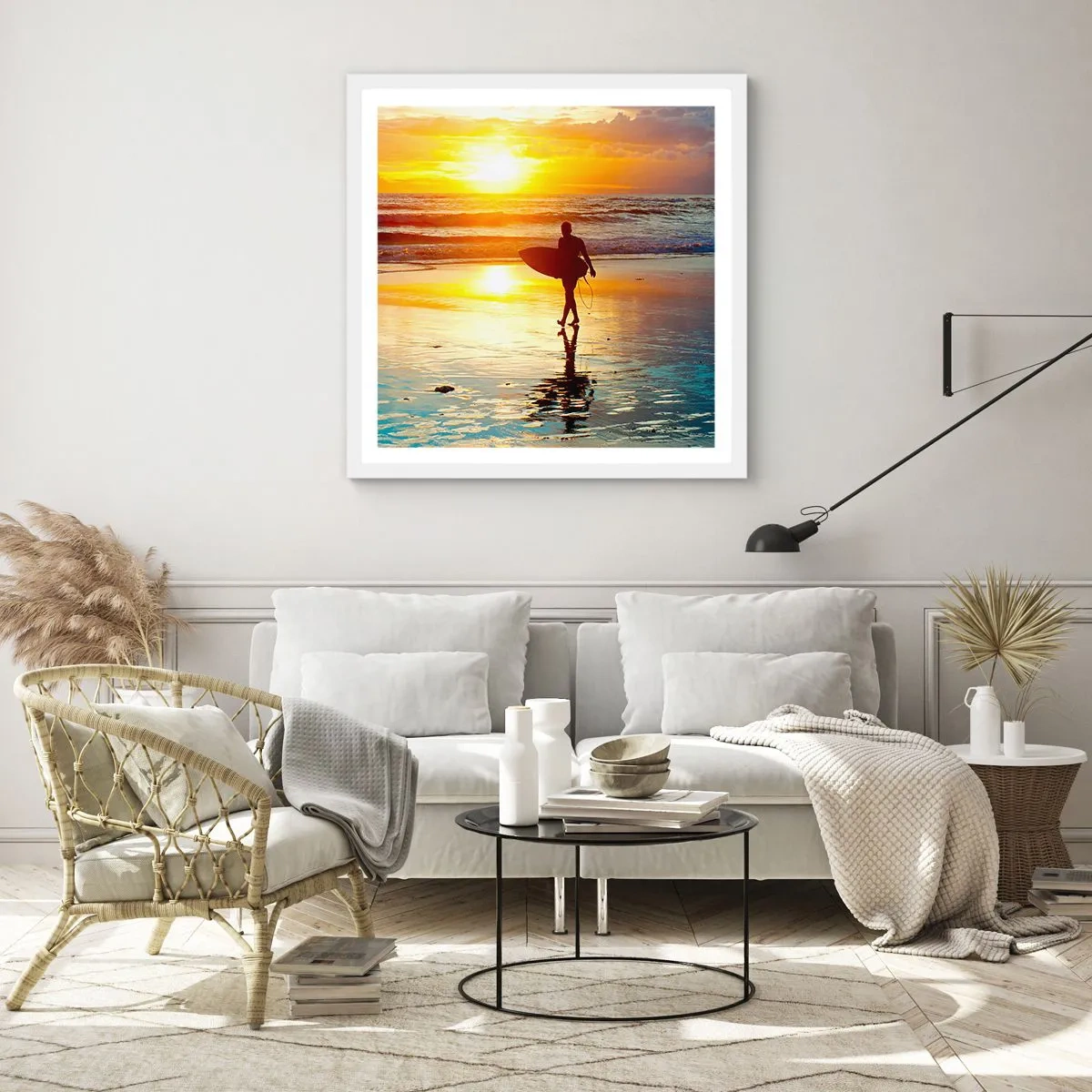 Plakát v bílém rámu - Návrat bojovníka - 40x40 cm