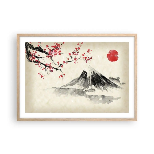 Plakát v rámu světlý dub - Zamilujte se do Japonska - 70x50 cm