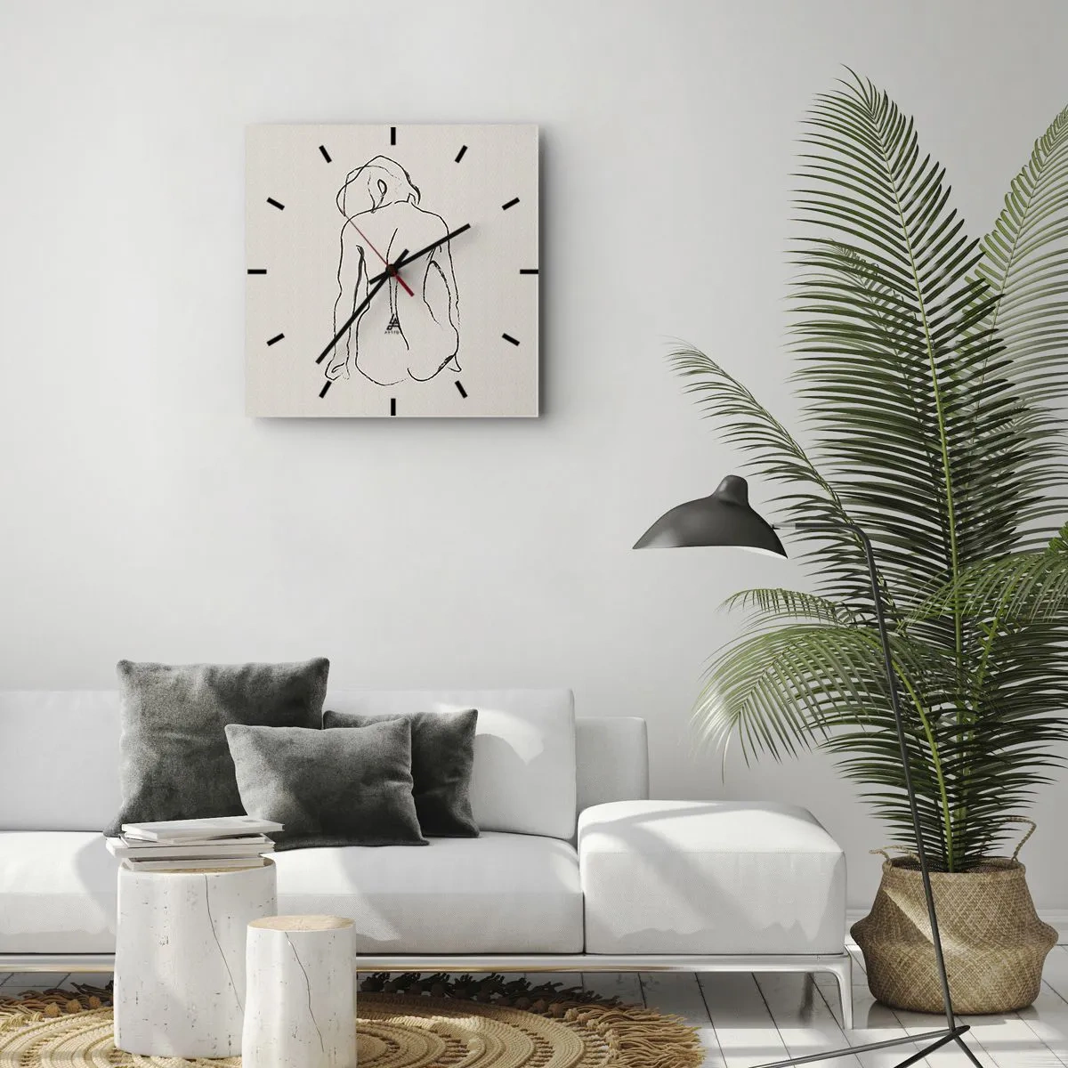 Nástěnné hodiny - Dívčí akt - 30x30 cm