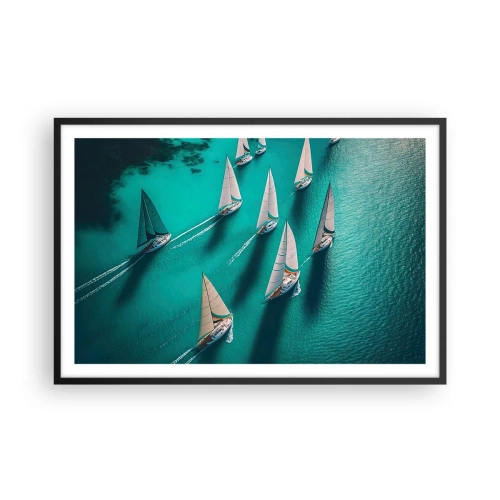 Plakát v černém rámu - Zápasení s větrem - 91x61 cm