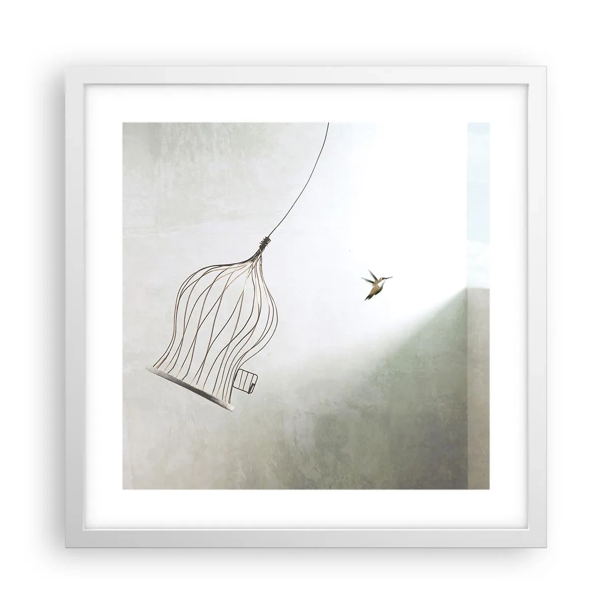 Plakát v bílém rámu - Ve svém živlu - 40x40 cm