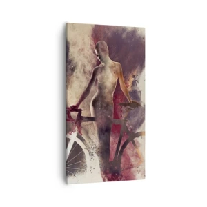 Obraz na plátně - Cyklistická duše v mramorových tvarech - 55x100 cm