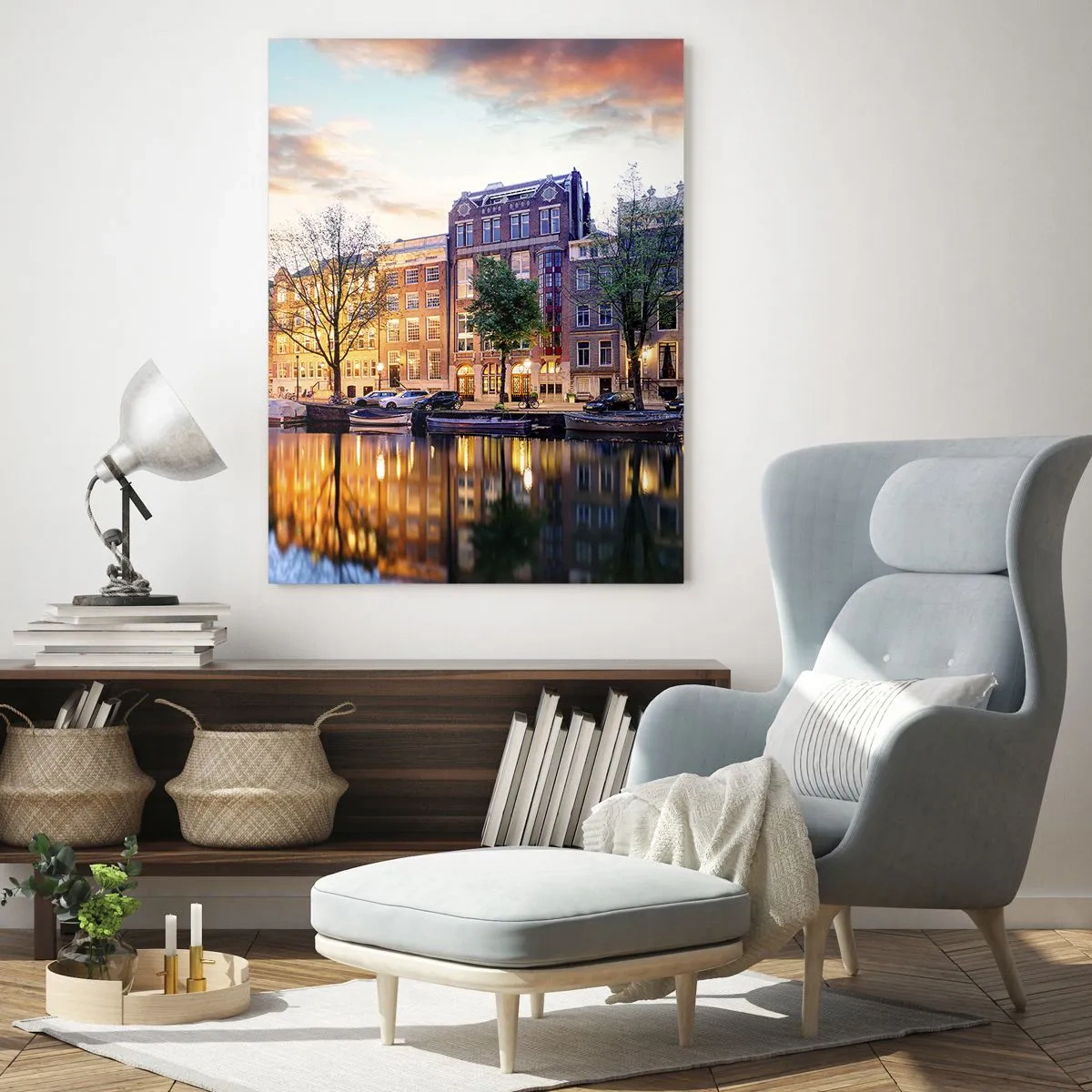 Obraz na skle - Zdrženlivá a vyrovnaná nizozemská krása - 50x70 cm