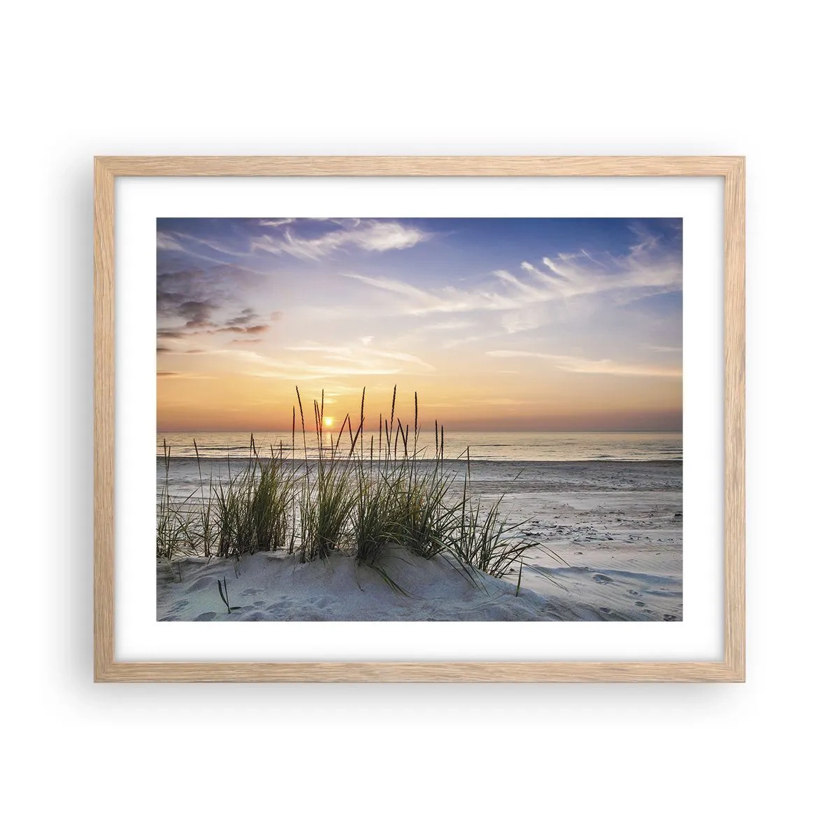 Plakát v rámu světlý dub - Podívej se, představ si a pociť - 50x40 cm