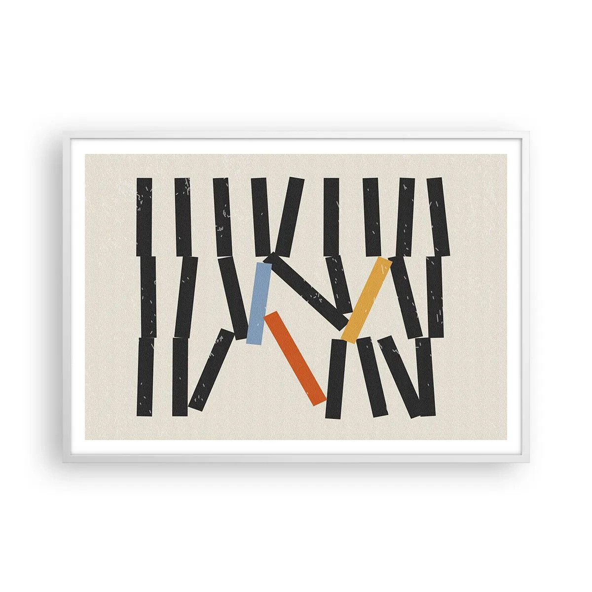 Plakát v bílém rámu - Domino – kompozice - 100x70 cm