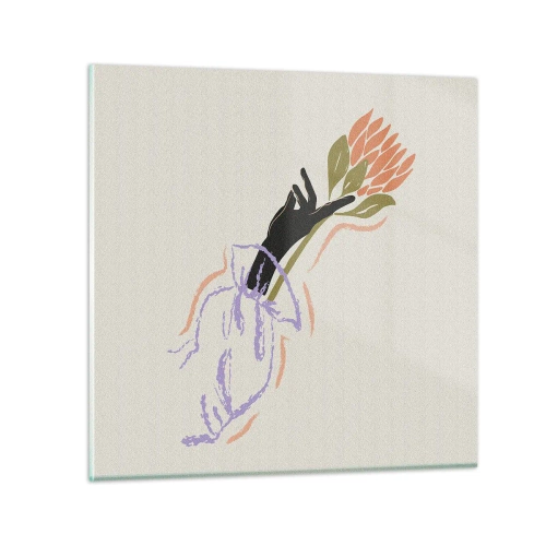 Obraz na skle - Sesterský dotek - 50x50 cm