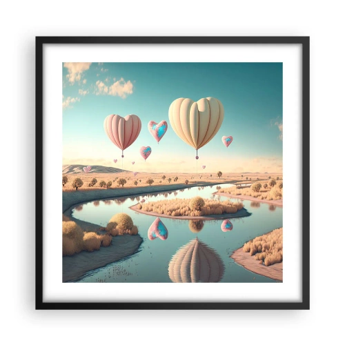 Plakát v černém rámu - Láska tě nechá vzlétnout - 50x50 cm