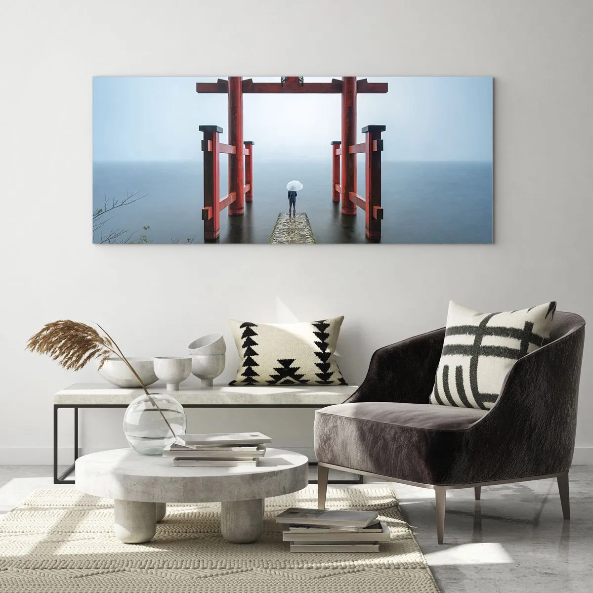 Obraz na skle - Japonské zamyšlení - 100x40 cm