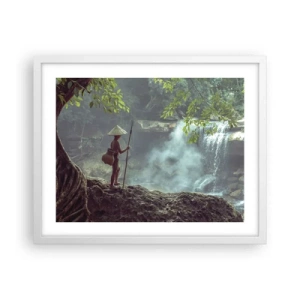 Plakát v bílém rámu - Spřátelený s přírodou - 50x40 cm