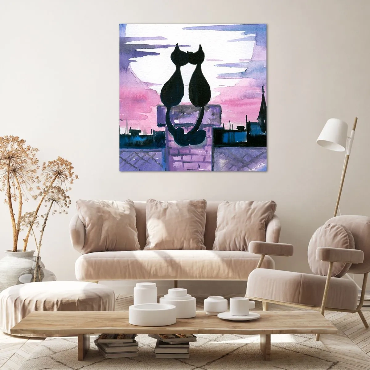 Obraz na plátně - Rendez-vous pod měsíčkem - 50x50 cm