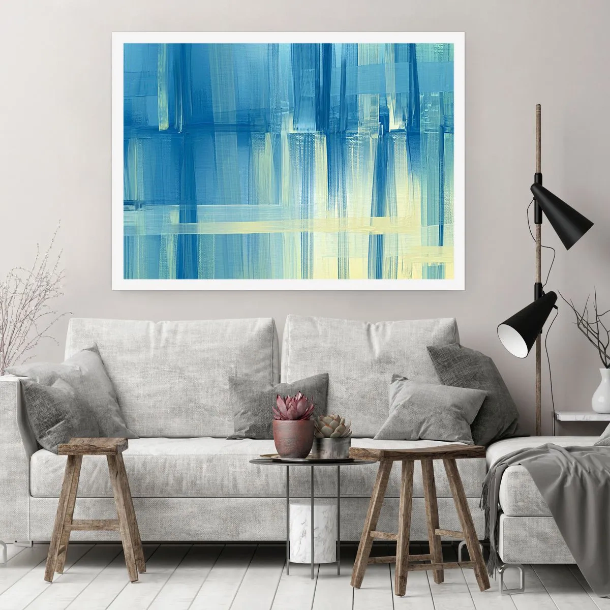 Plakát - Kompozice v tyrkysu - 100x70 cm