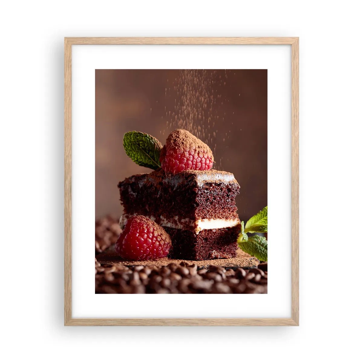 Plakát v rámu světlý dub - Život je sladký - 40x50 cm