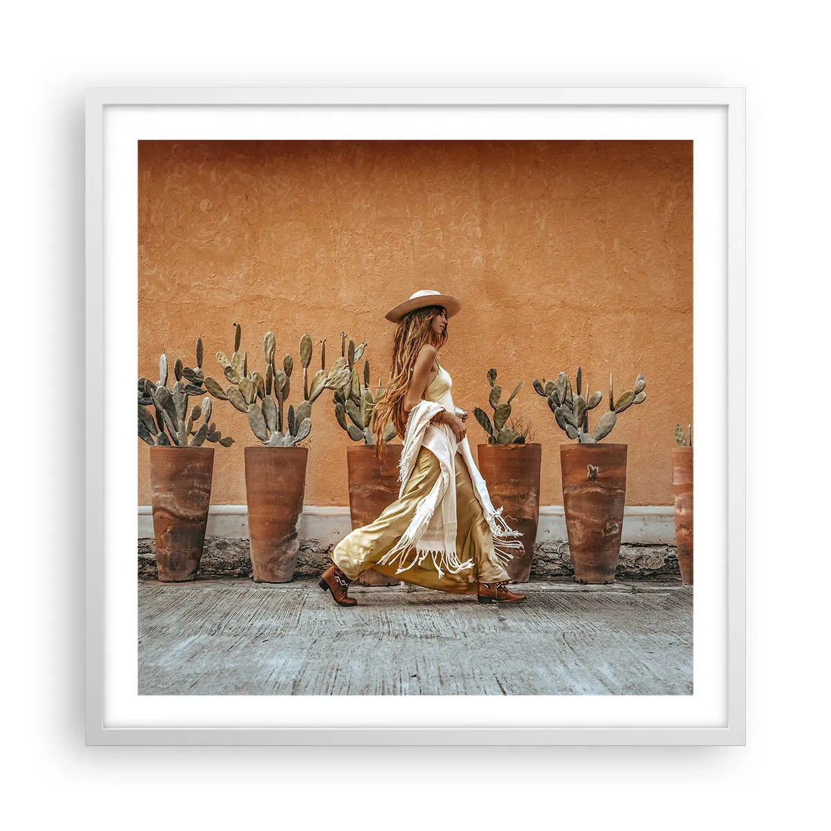 Plakát v bílém rámu - V hippie stylu - 60x60 cm
