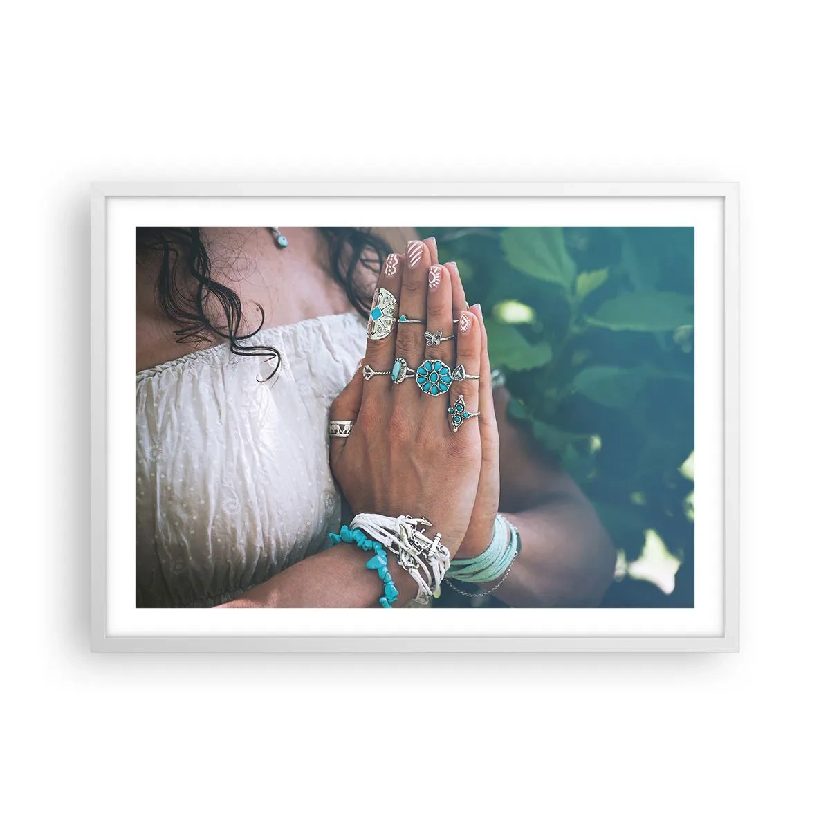 Plakát v bílém rámu - Vítejte v centru bytí - 70x50 cm