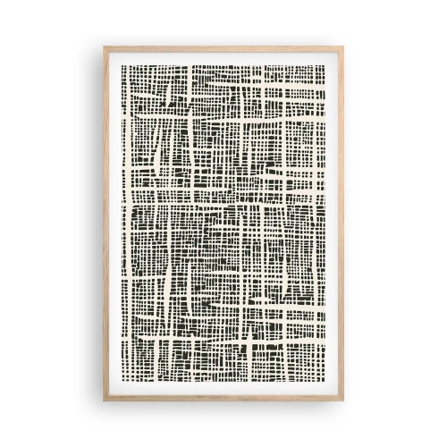 Plakát v rámu světlý dub - Tkaná kompozice - 61x91 cm
