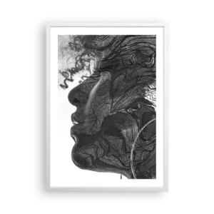 Plakát v bílém rámu - Zapletená ve snech - 50x70 cm