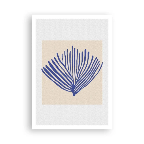 Plakát - Modrý vějíř - 70x100 cm
