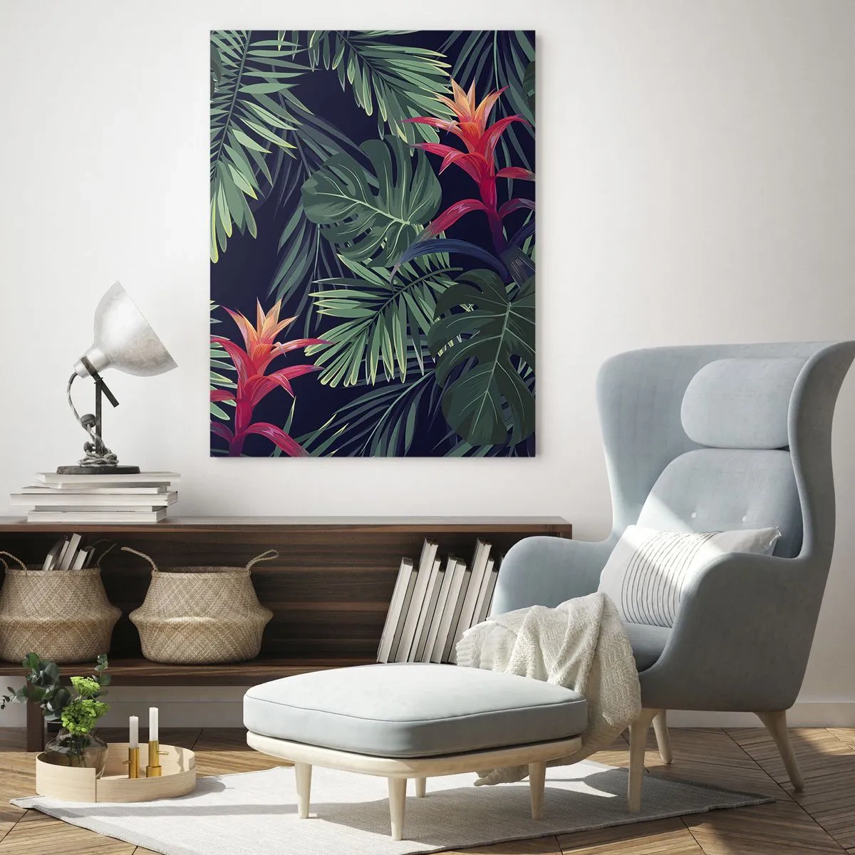Obraz na skle - Vzplanout v zeleném - 50x70 cm