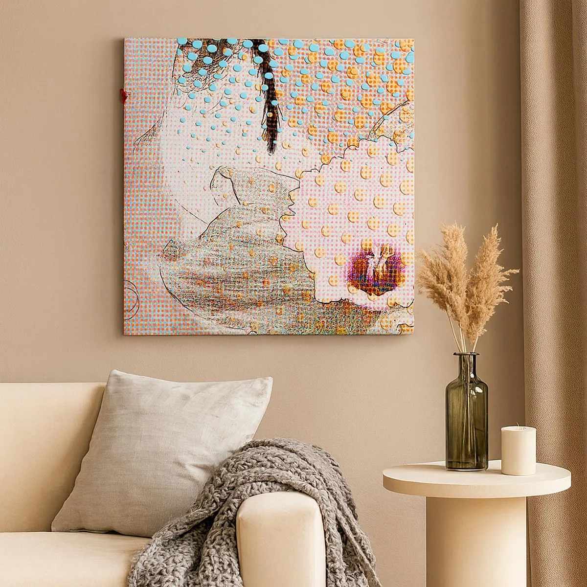 Obraz na plátně - Komiksový heroin - 30x30 cm