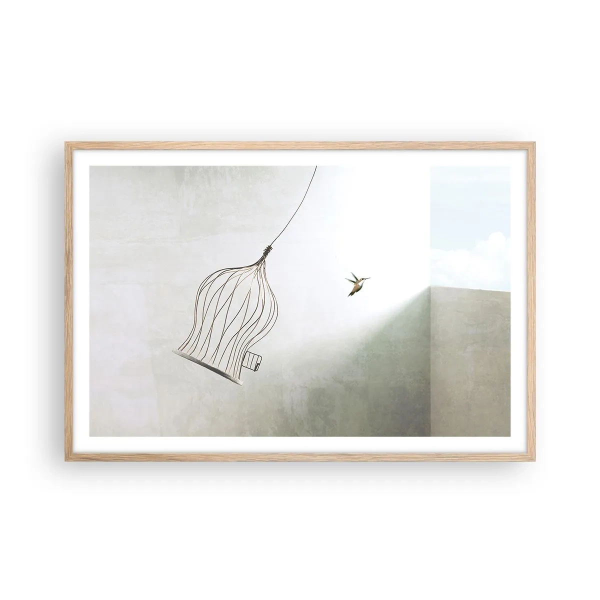 Plakát v rámu světlý dub - Ve svém živlu - 91x61 cm