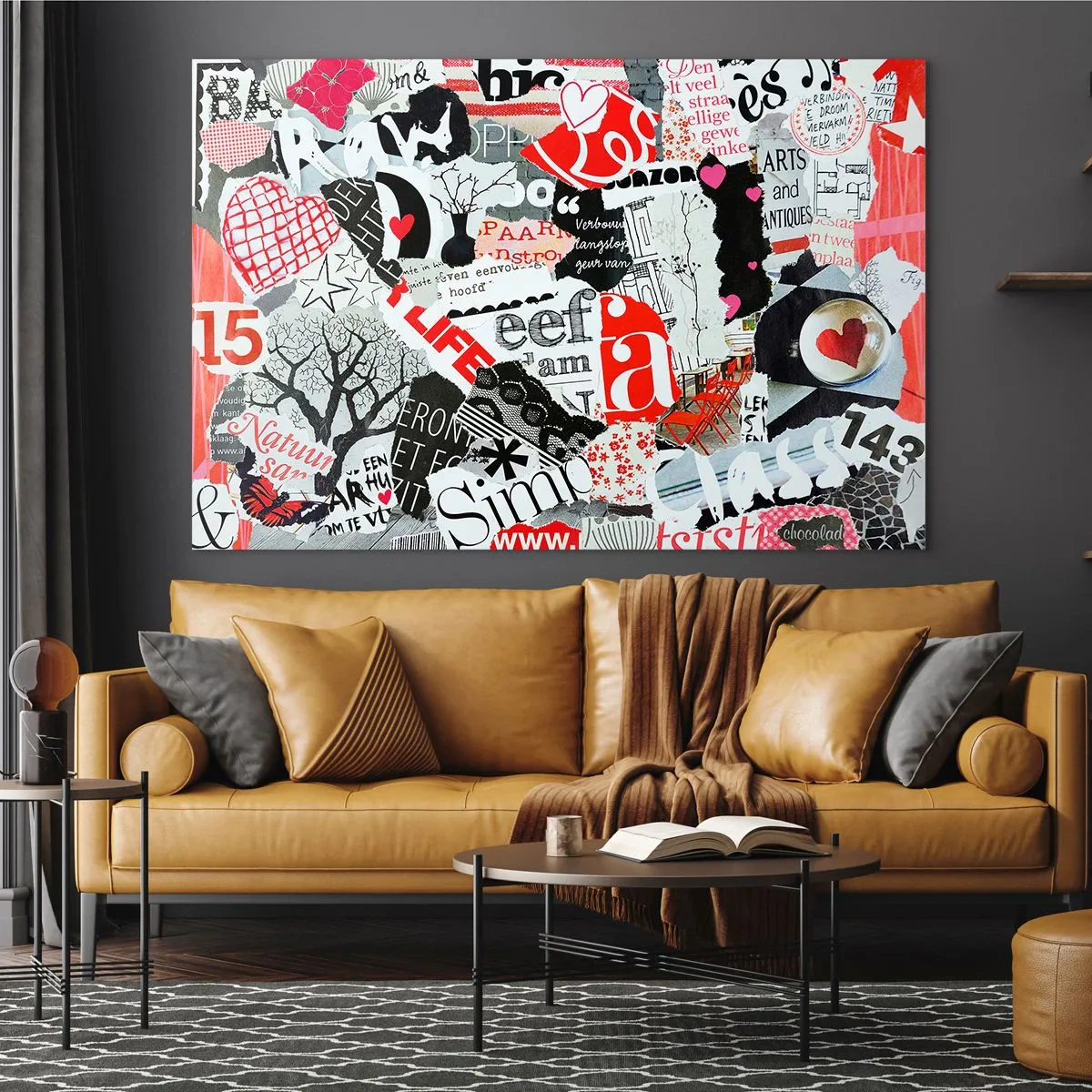 Obraz na skle - Hipsterská koláž - 120x80 cm