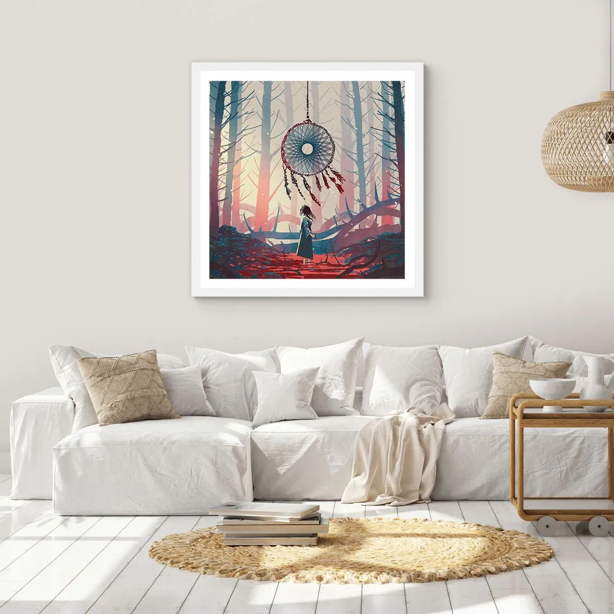 Plakát v bílém rámu - Tajný rituál štěstí - 50x50 cm