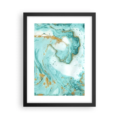 Plakát v černém rámu - Pod velkou vlnou z epochy Edo - 30x40 cm