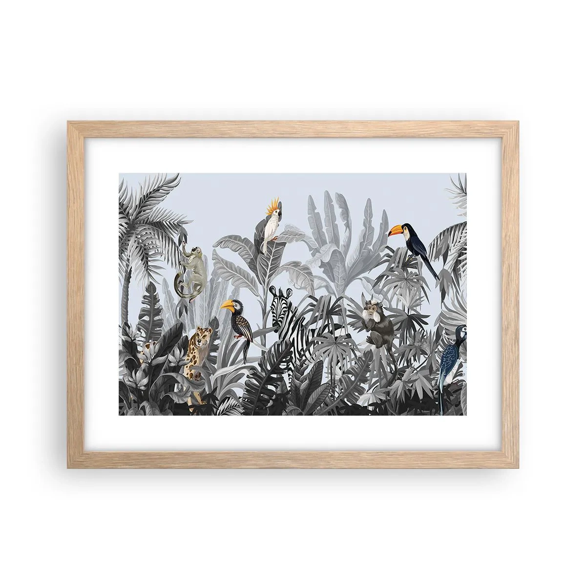 Plakát v rámu světlý dub - Africká pohádka - 40x30 cm