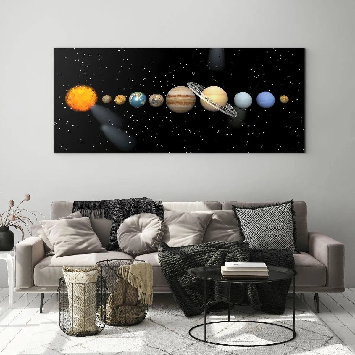 Obraz na skle - A planety šílejí, šílejí… - 90x30 cm
