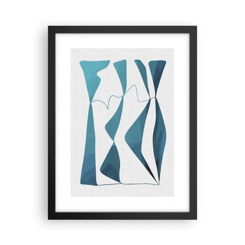 Plakát v černém rámu - Abstrakce: tyrkysový vztah - 30x40 cm