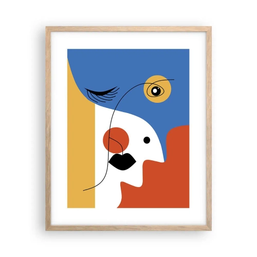 Plakát v rámu světlý dub - Portrét: dekonstrukce - 40x50 cm