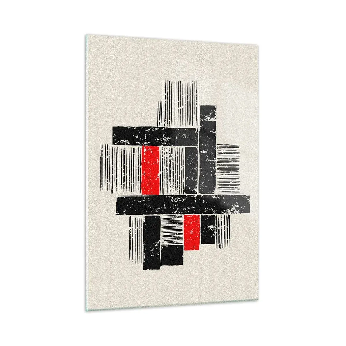 Obraz na skle - Červené a černé - 50x70 cm