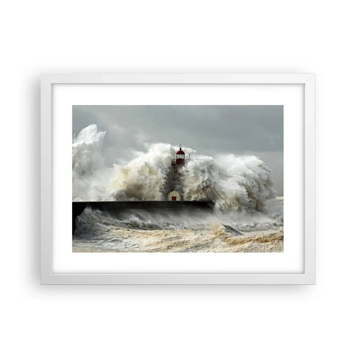 Plakát v bílém rámu - Hněv oceánu - 40x30 cm