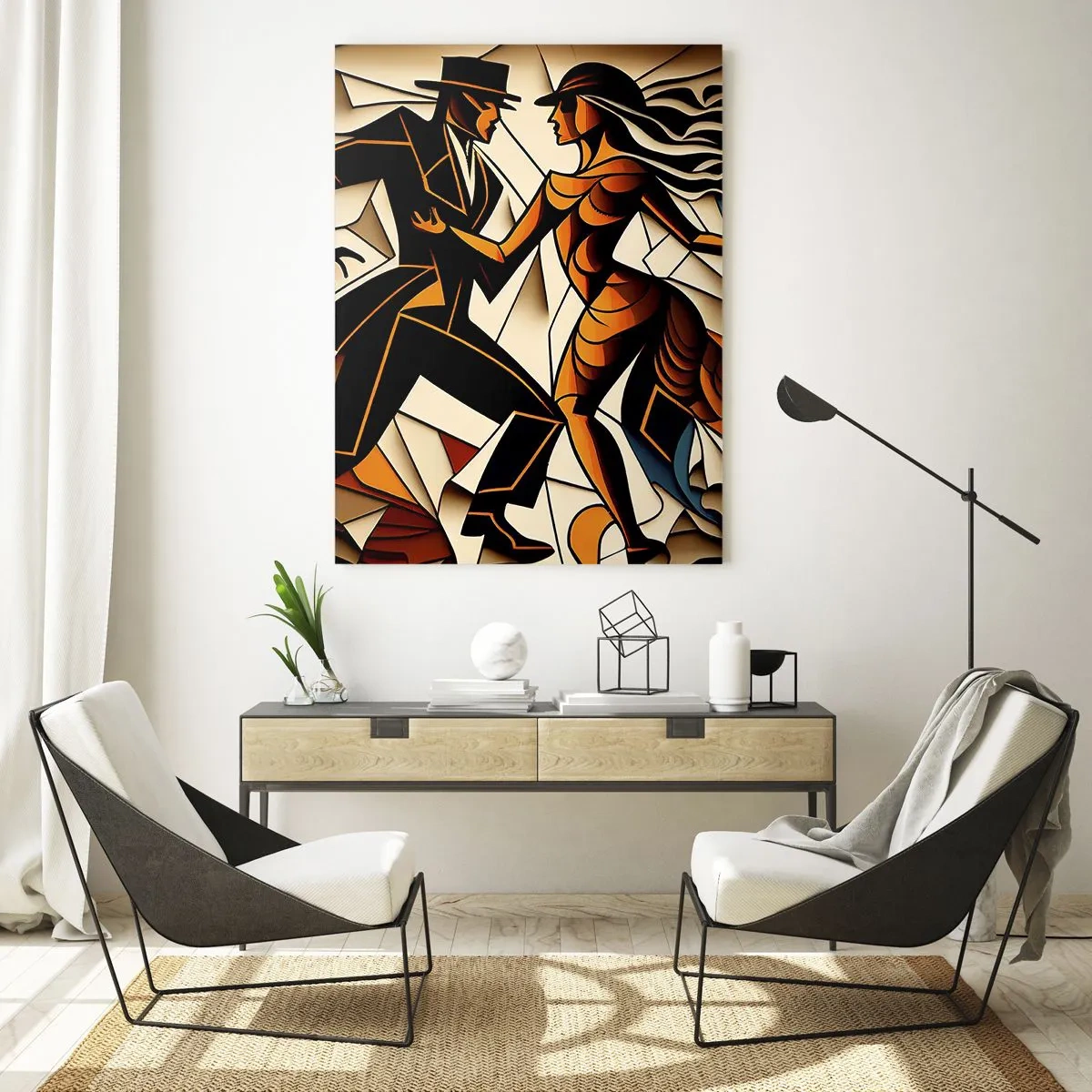 Obraz na skle - Tanec vřelosti a vášně - 50x70 cm