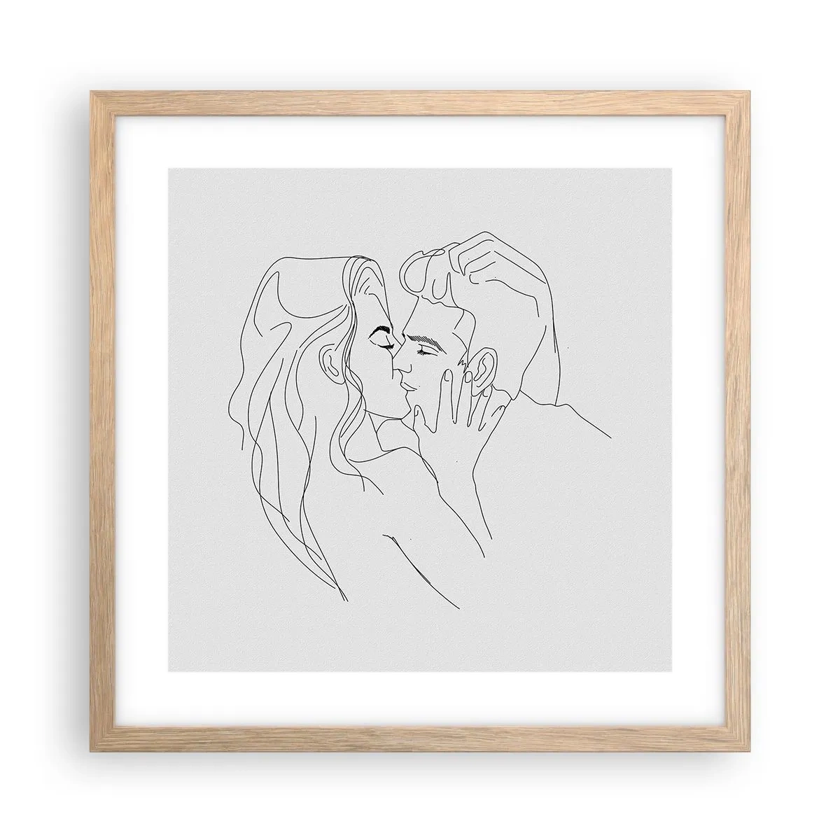 Plakát v rámu světlý dub - Jedním tahem - 40x40 cm