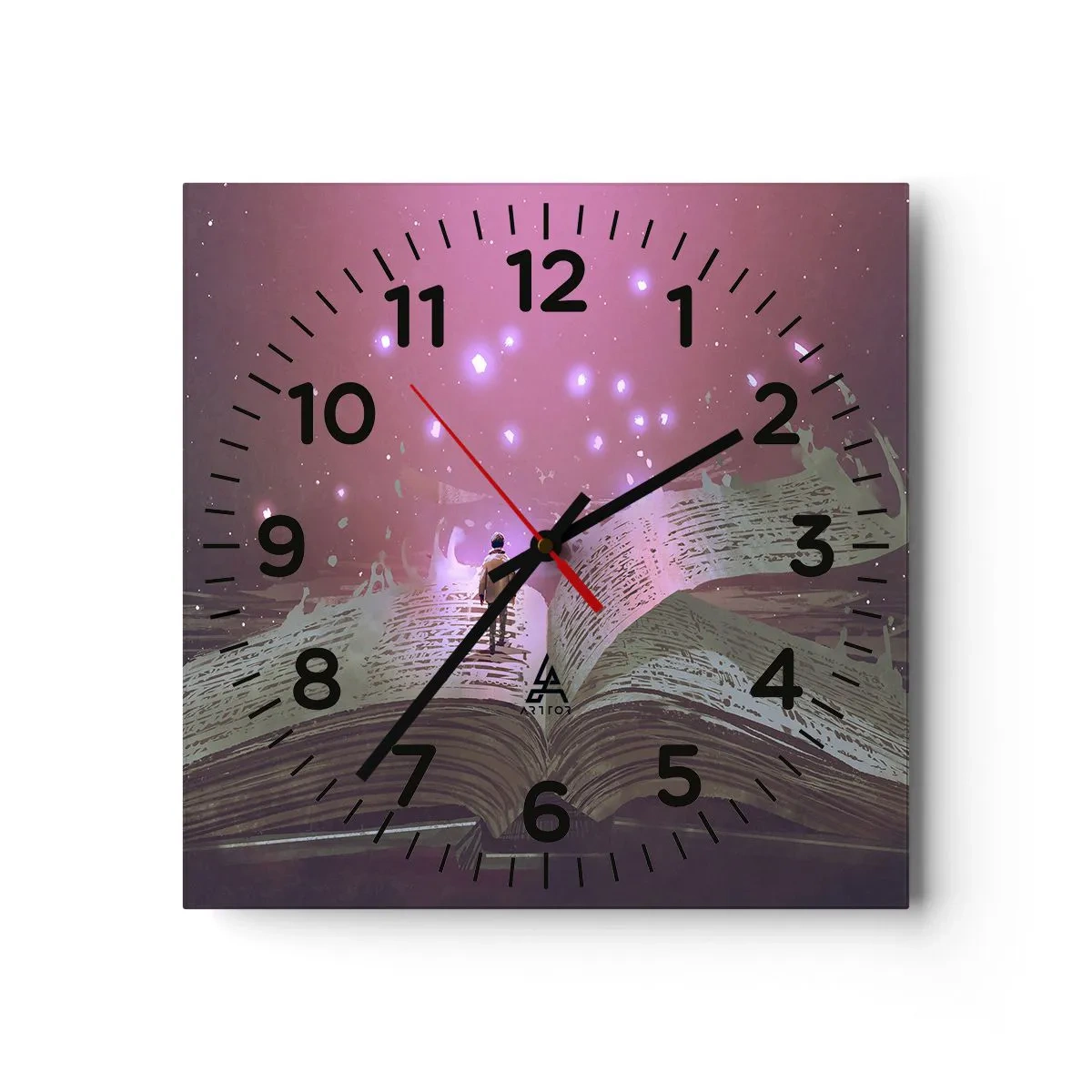 Nástěnné hodiny - Pozvánka do jiného světa - přečti si to! - 40x40 cm