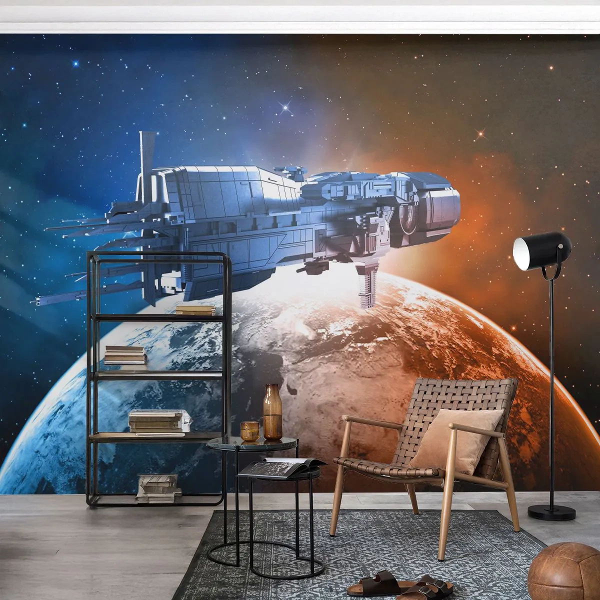 Fototapeta Premium Canvas - Pozorný pozorovatel - Kosmos, Kosmická loď, Kyvadlová doprava - 400x280 cm