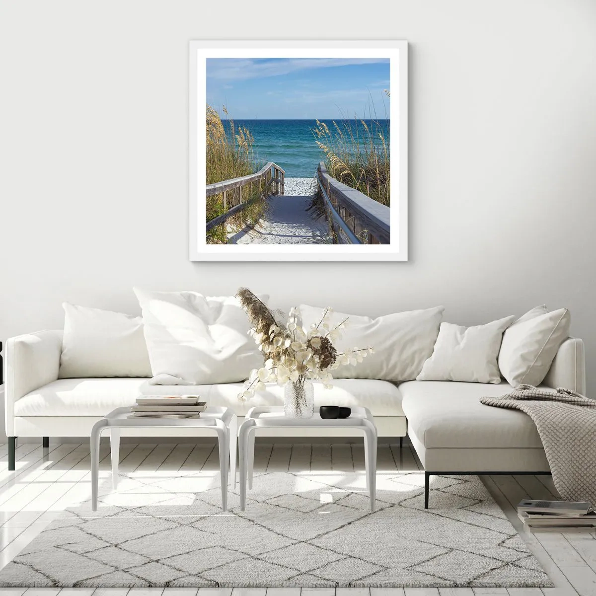 Plakát v bílém rámu - Na slunci, ve větru - 60x60 cm