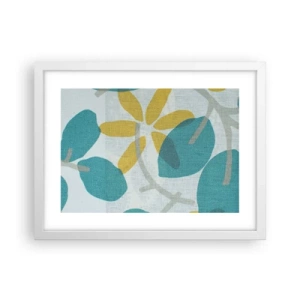 Plakát v bílém rámu - Mezi azurovými listy - 40x30 cm