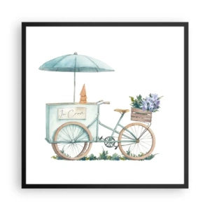 Plakát v černém rámu - Sladká vzpomínka na léto - 60x60 cm