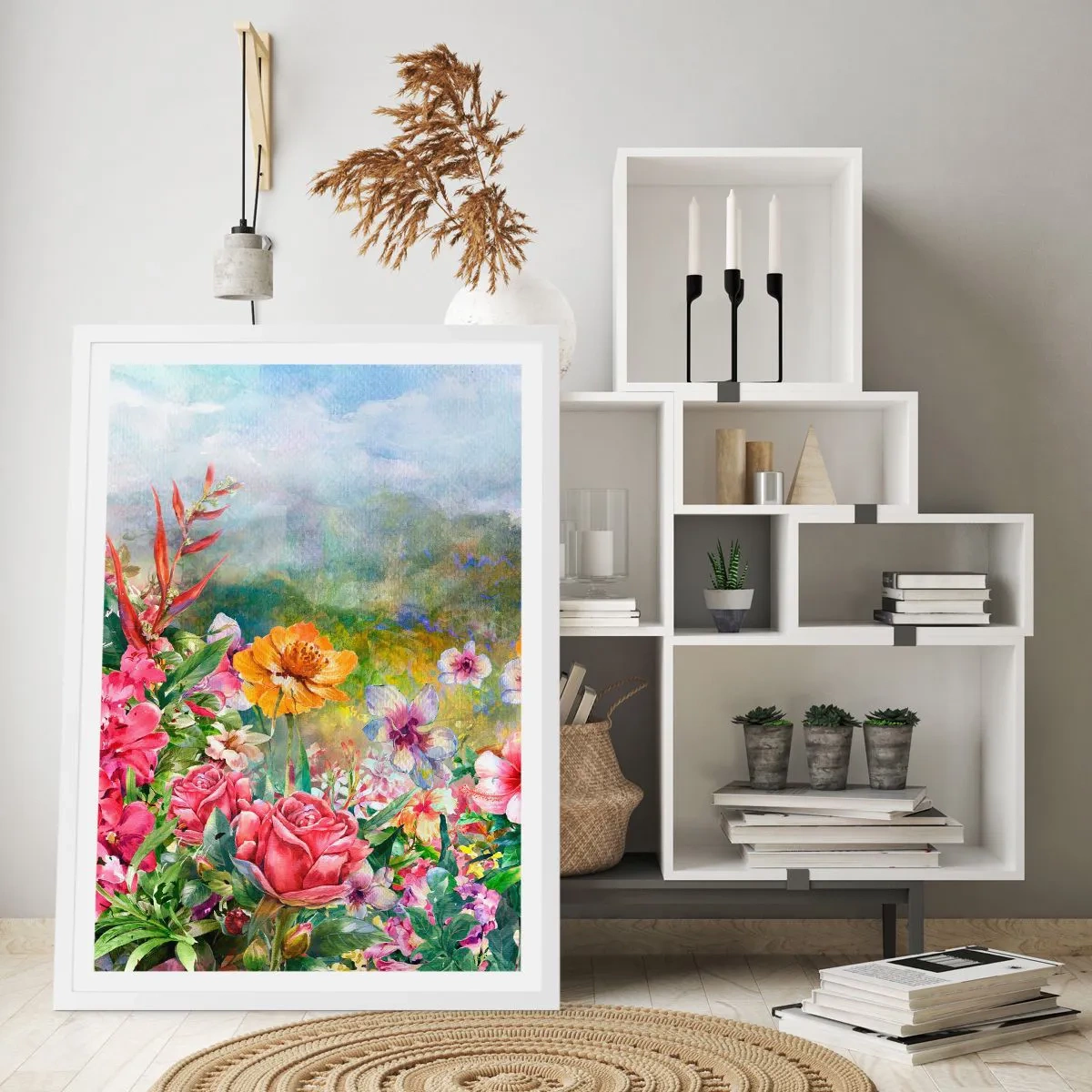 Plakát v bílém rámu - Zahrada, která se zbláznila - 40x50 cm