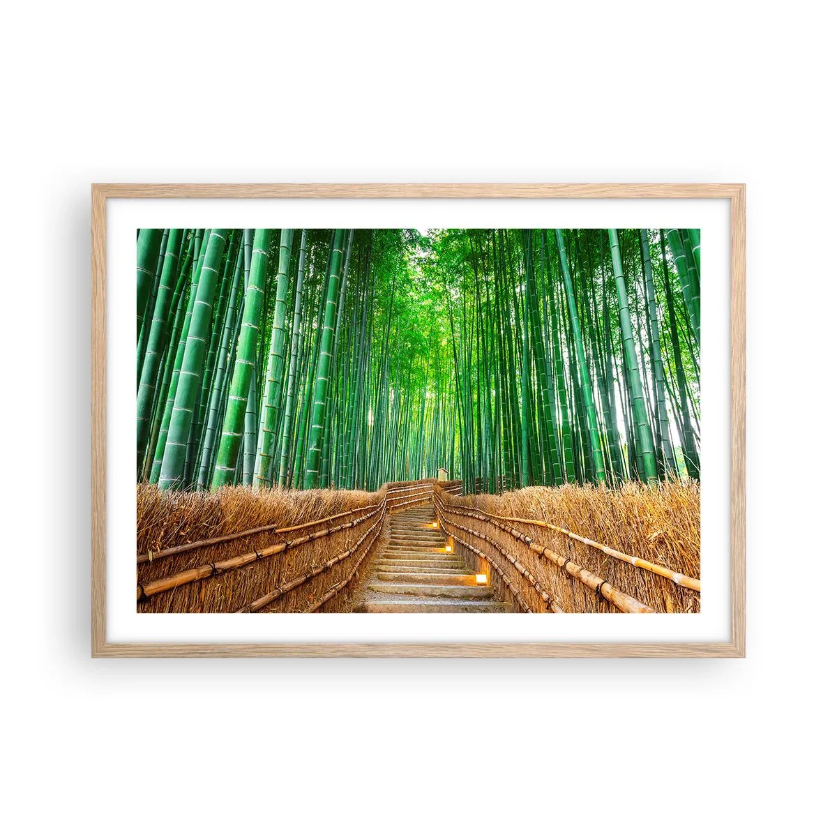 Plakát v rámu světlý dub - Esence asijské přírody - 70x50 cm