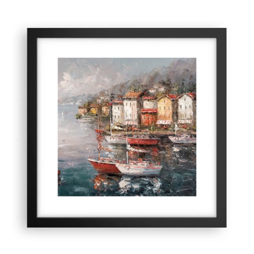 Plakát v černém rámu - Romantický přístav - 30x30 cm