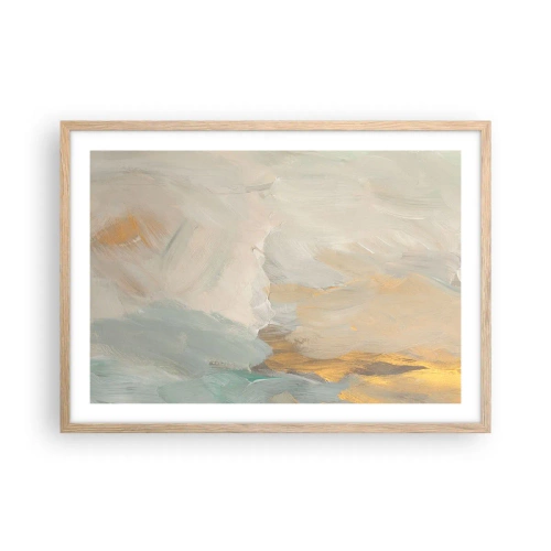 Plakát v rámu světlý dub - Abstrakce – krajina něhy - 70x50 cm