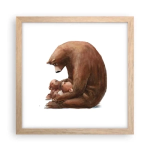 Plakát v rámu světlý dub - Sladké sny, děti - 30x30 cm