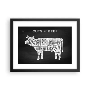 Plakát v černém rámu - Slabikář řezníka - 40x30 cm