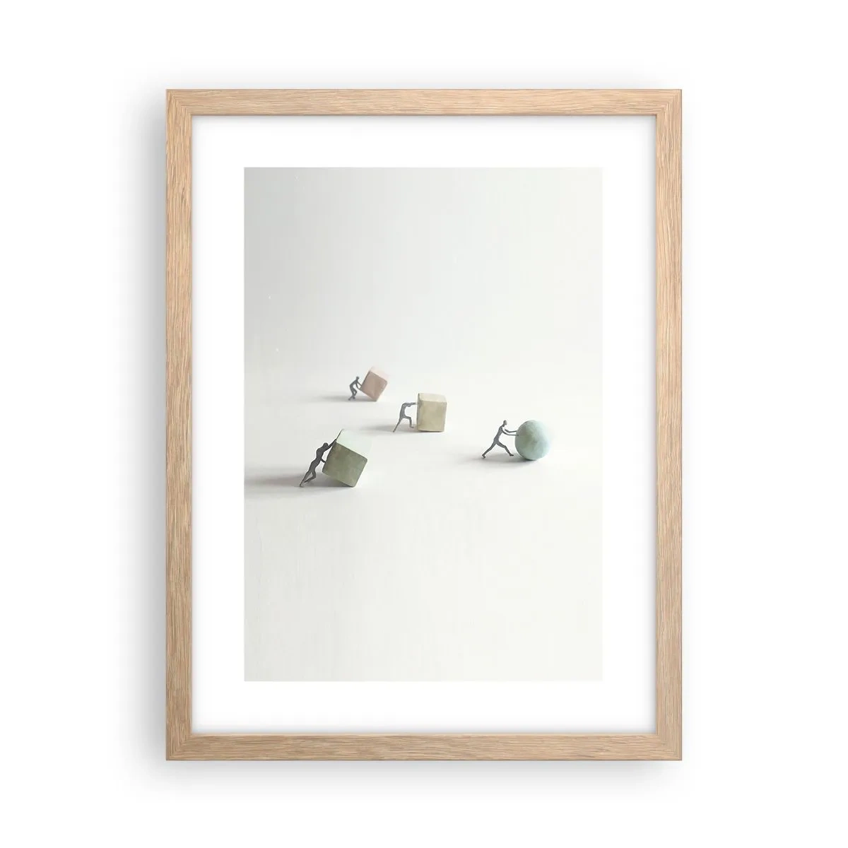 Plakát v rámu světlý dub - Život samotný - 30x40 cm