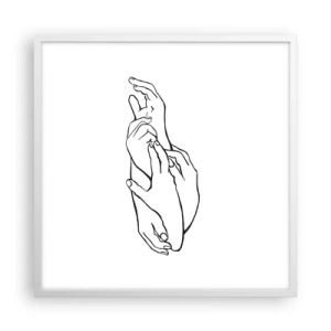 Plakát v bílém rámu - Dobrý dotek - 60x60 cm